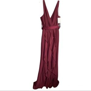 Vera Wang Maxi-length Formal Dress (Size 10 / NWT / Color:  Wine)